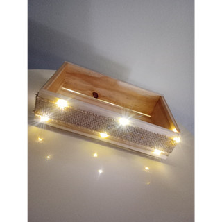 Caixote de Madeira 24x16x7 Decorativo Organizador Rústico Frete Grátis