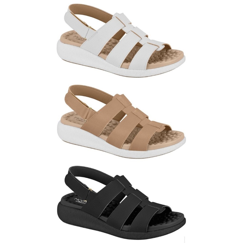 Sandália Anabela Feminina Modare Ultraconforto Palmilha Massageadora Leve Ortopédica 7206.205