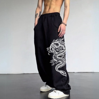 Calça Baggy Dragão Moletom Masculina Streetwear Confortável Estilo Urbano Premium Modelagem Ampla Casual cod 010 em Oferta na Shopee