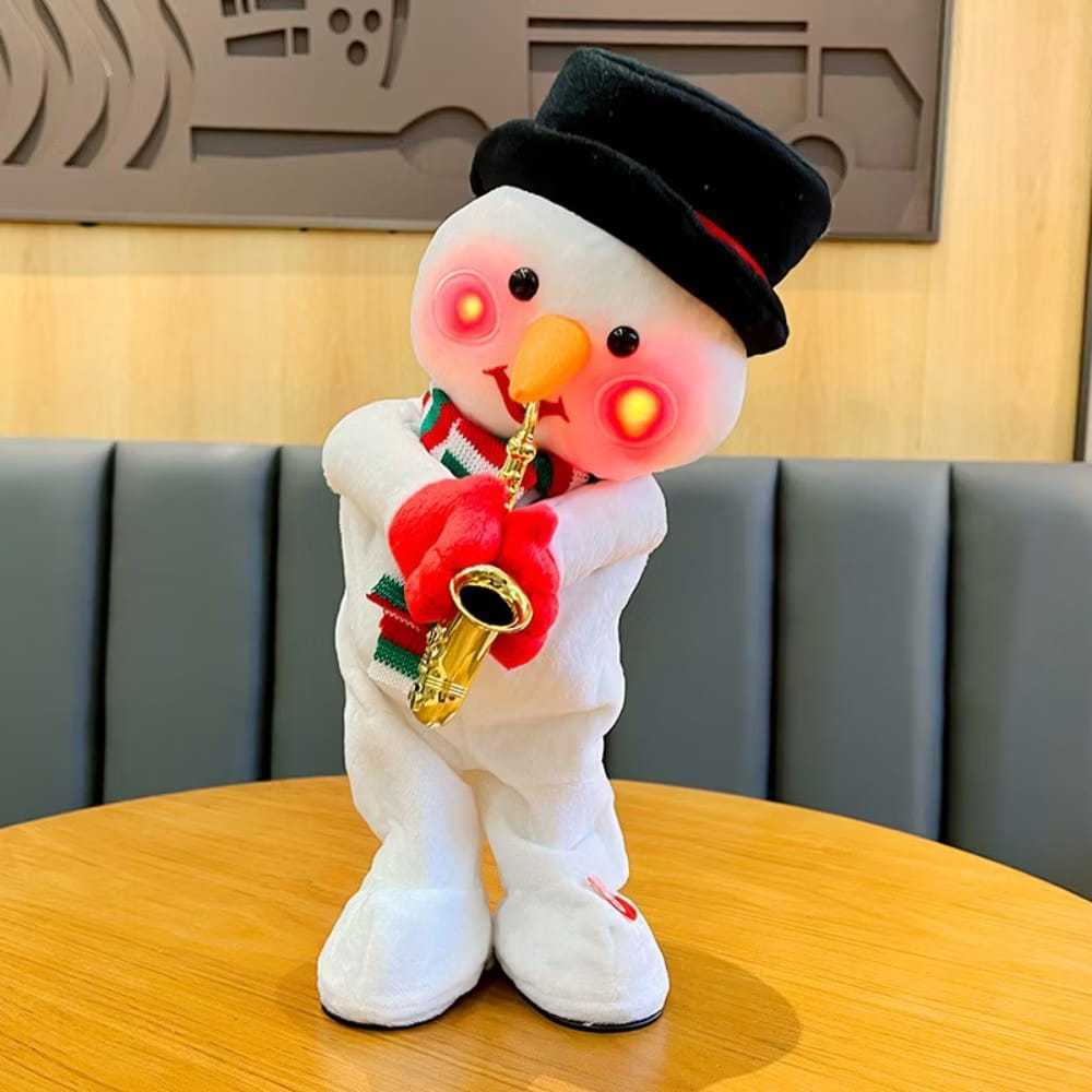 Papai Noel Dança E Canta Musical Com Saxofone Boneco De Neve Ou Alce Natal 35cm