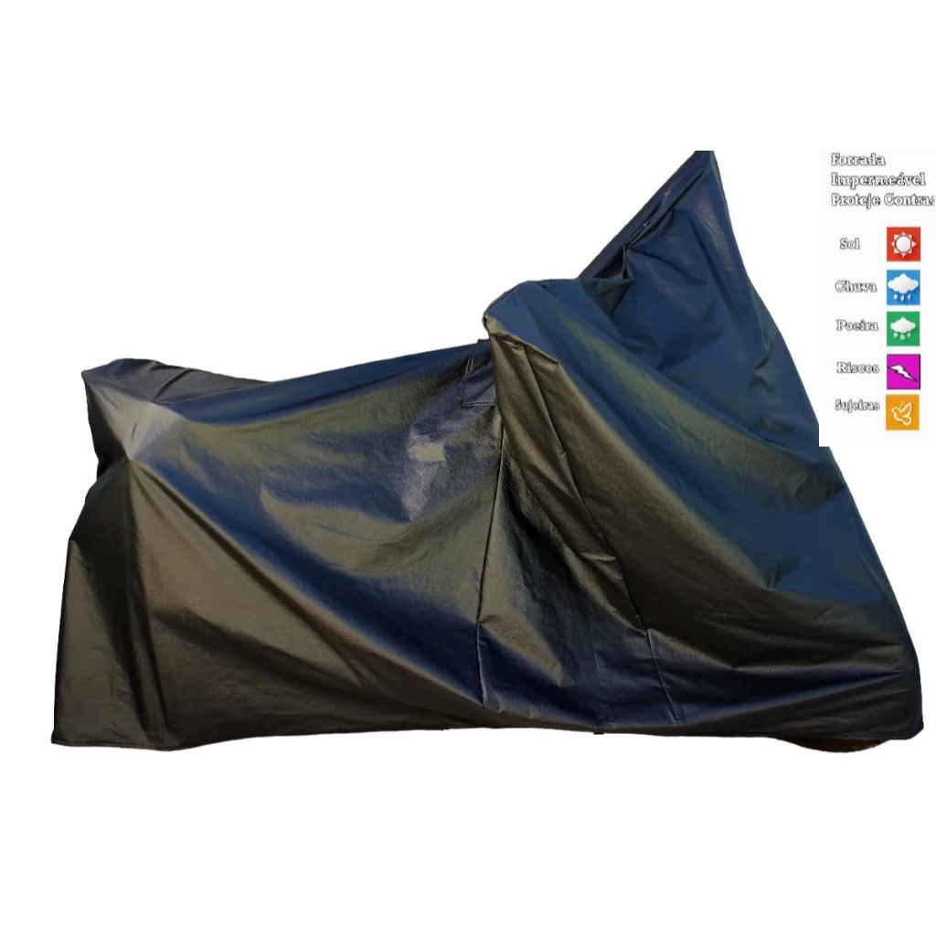 Capa de Cobrir Moto em Couro Forrada Impermeável Protetora Anti-Risco Anti-Uv