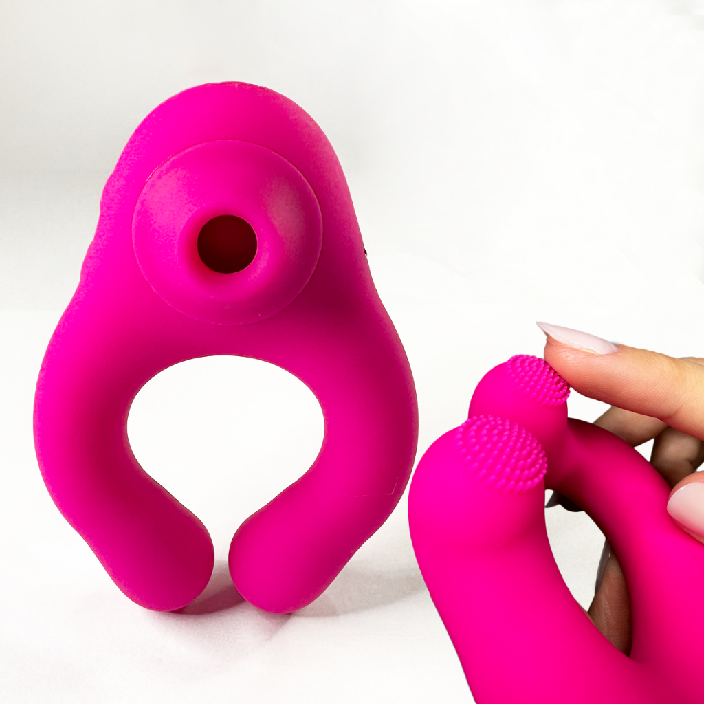 Anel Peniano Vibrador Sugador de Clitóris Recarregável Com 07 Modos em Oferta na Shopee