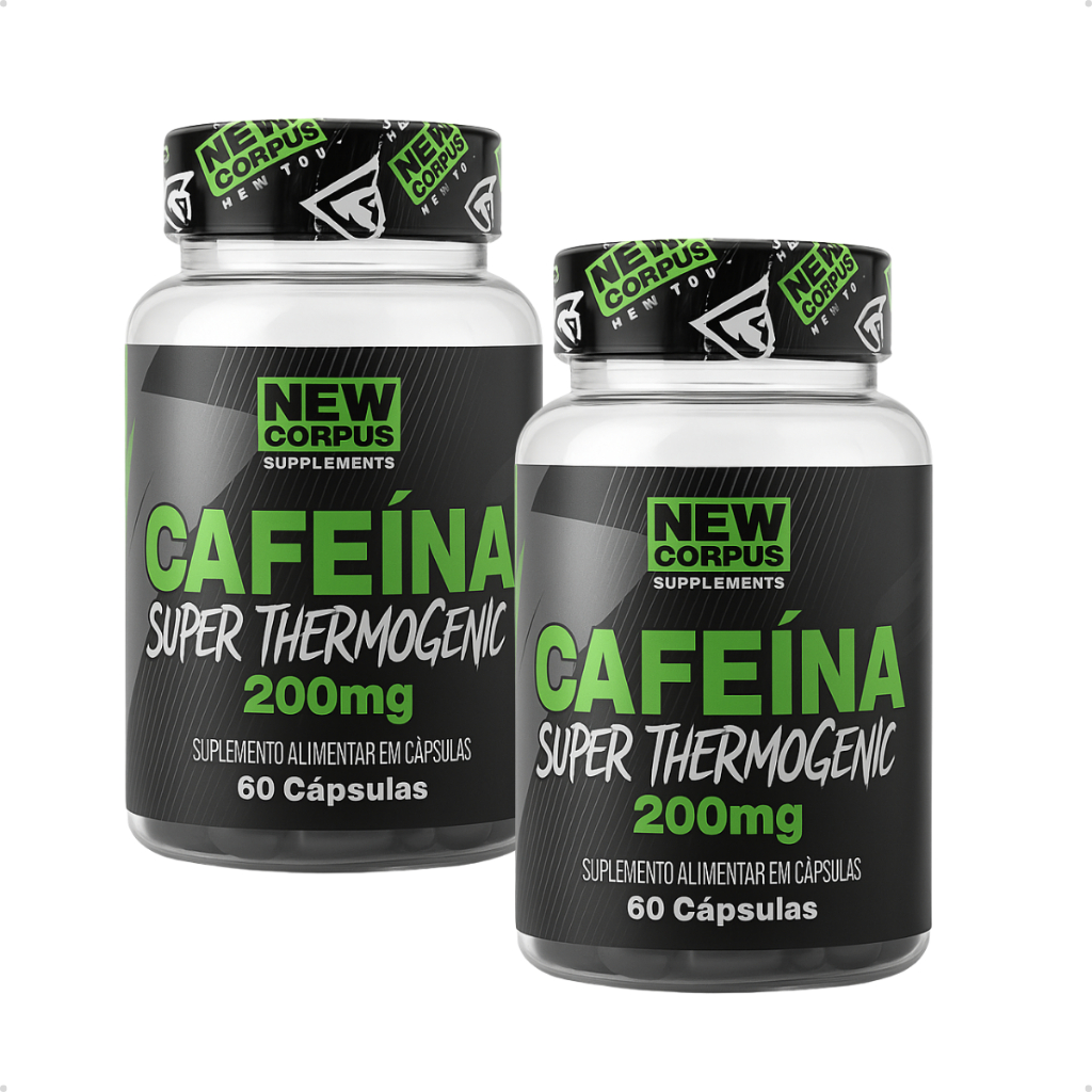 Kit 2 Cafeína 60 Caps-200mg-termogênico-100% Pura New Corpus