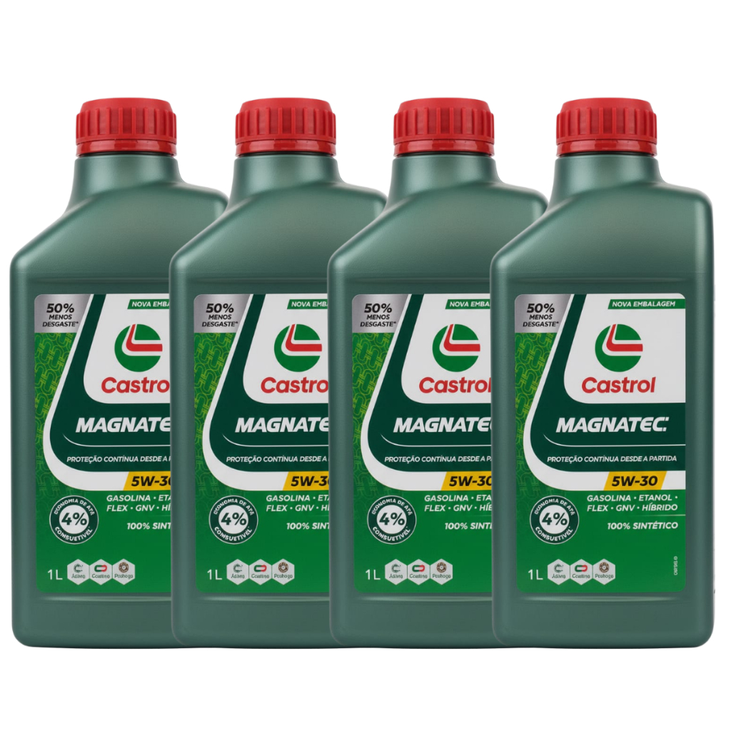 Kit 4 Óleo Motor 5w30 100% Sintético Api Sp Castrol Magnatec 1L