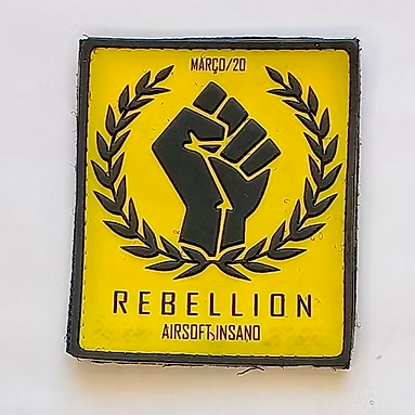 Patch Emborrachado “REBELLION” Colecionável Militar Tático | Patch Velcro Para Mochila Boné Colete Cosplay