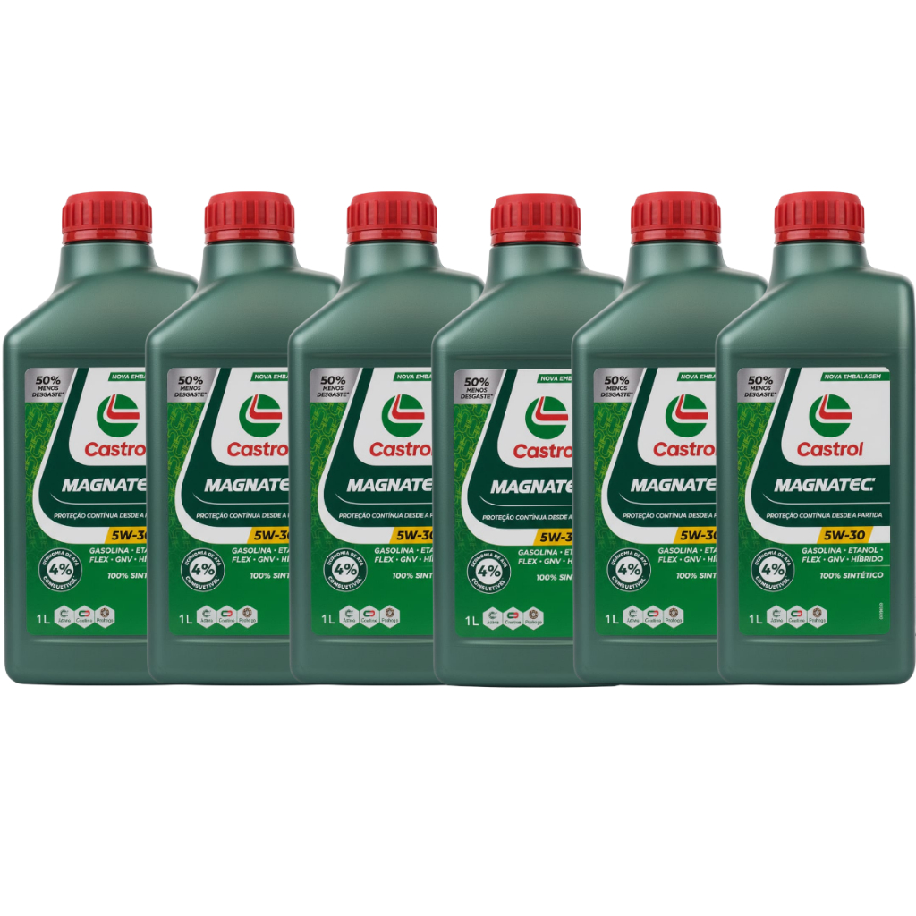 Kit 6 Óleo Motor 5w30 100% Sintético Api Sp Castrol Magnatec 1L