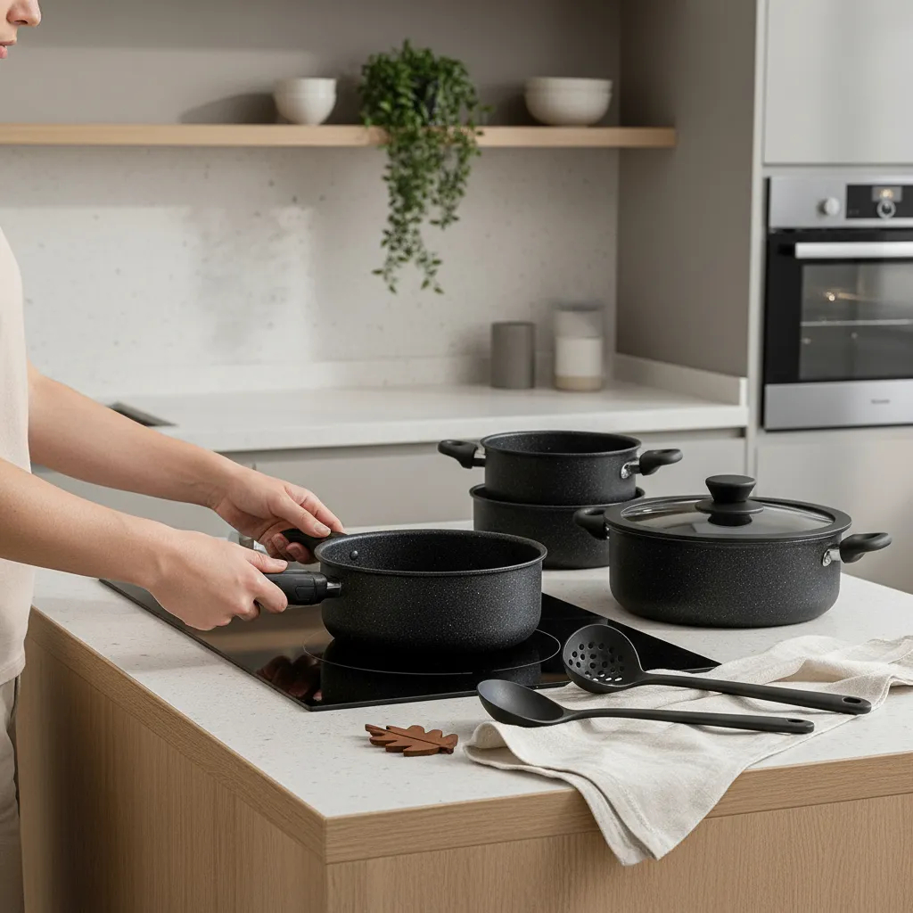 Panela Conjunto de panetas Kit de panela Cozinha Frigideira Cerâmica Premium