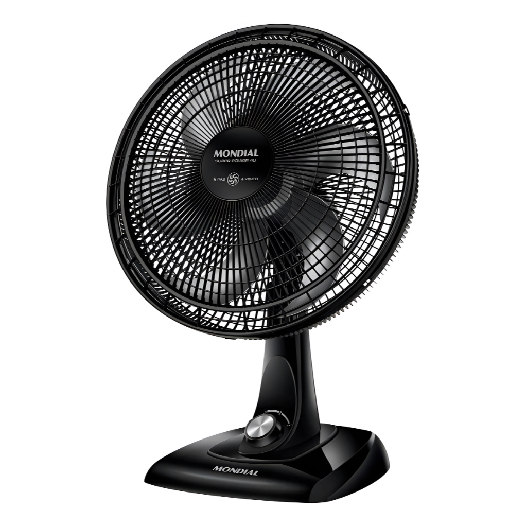 VENTILADOR MONDIAL VSP40B SUPER POWER 40CM 6 PAS 3 VEL 127V PRETO