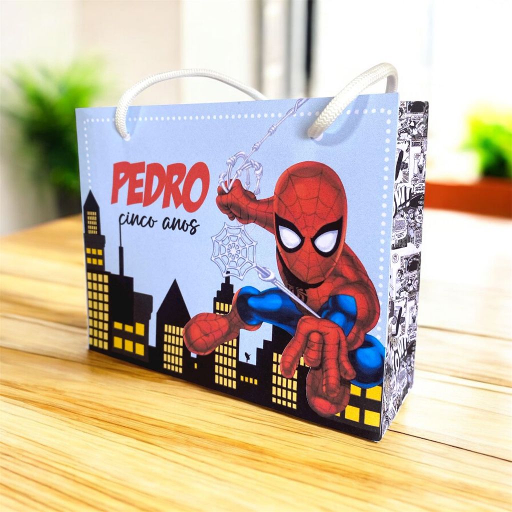 Sacolinha Homem aranha personalizada/festa homem aranha/lembrancinha homem aranha/pegue e monte