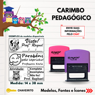 Carimbo Automático para Professores Didático Pedagógico Visto Escolar (Nykon 302 Black) em Oferta na Shopee