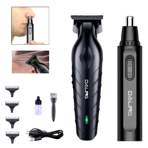 2 em 1 Maquina Corte Cabelo Acabamento e Maquininha Profissional Nariz Orelha Aparador Daling DL-1808 em Oferta na Shopee