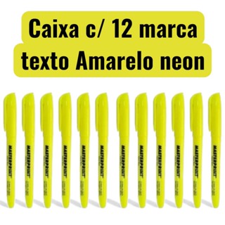 kit 12 unidades marca texto Amarelo neon master print em Oferta na Shopee