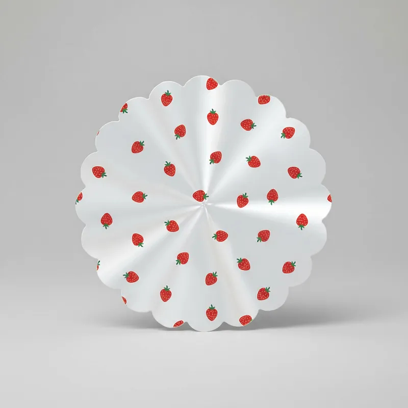 Tapetinho - Fundo para Doce com Borda Decorada Moranguinho - Incolor - Transparente - 9 cm - 100 Unidades - Cromus em Oferta na Shopee