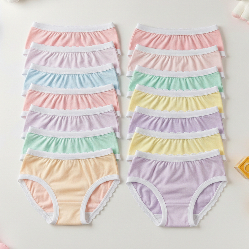 Kit 10 Calcinhas Infantis Femininas 1 a 10 Anos Algodão Macias Confortáveis Sortidas Menina