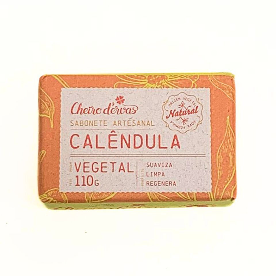 Sabonete de Calêndula 100% Vegetal - Cheiro de Ervas