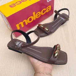 Sandália Rasteirinha Feminino Moleca Flat Leve Confortável Casual Verão Moda Adorno