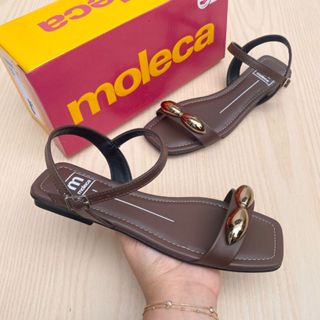Sandália Rasteirinha Feminino Moleca Flat Leve Confortável Casual Verão Moda Adorno em Oferta na Shopee