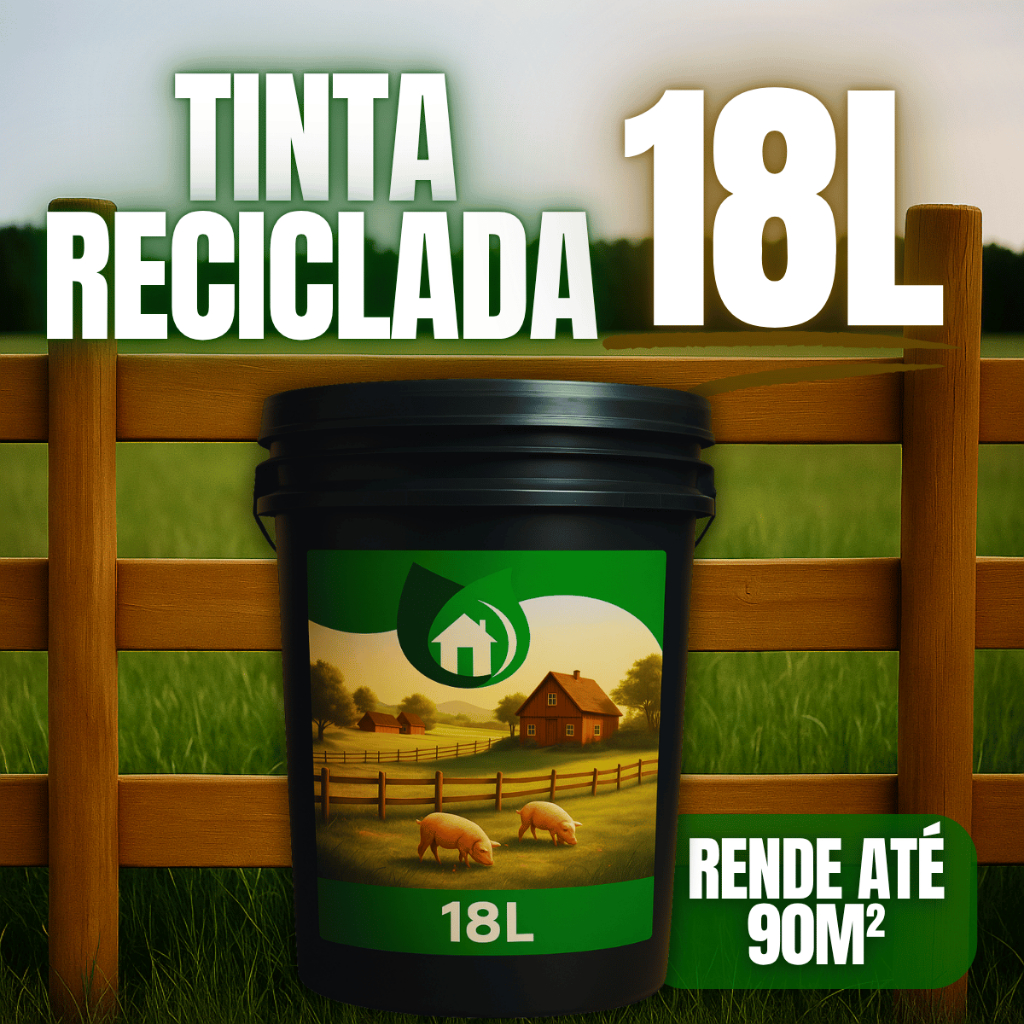 Tinta Reciclada Marrom 18L Alta Cobertura Piso Cimento Madeira Ferro Econômica Melhora Aparência