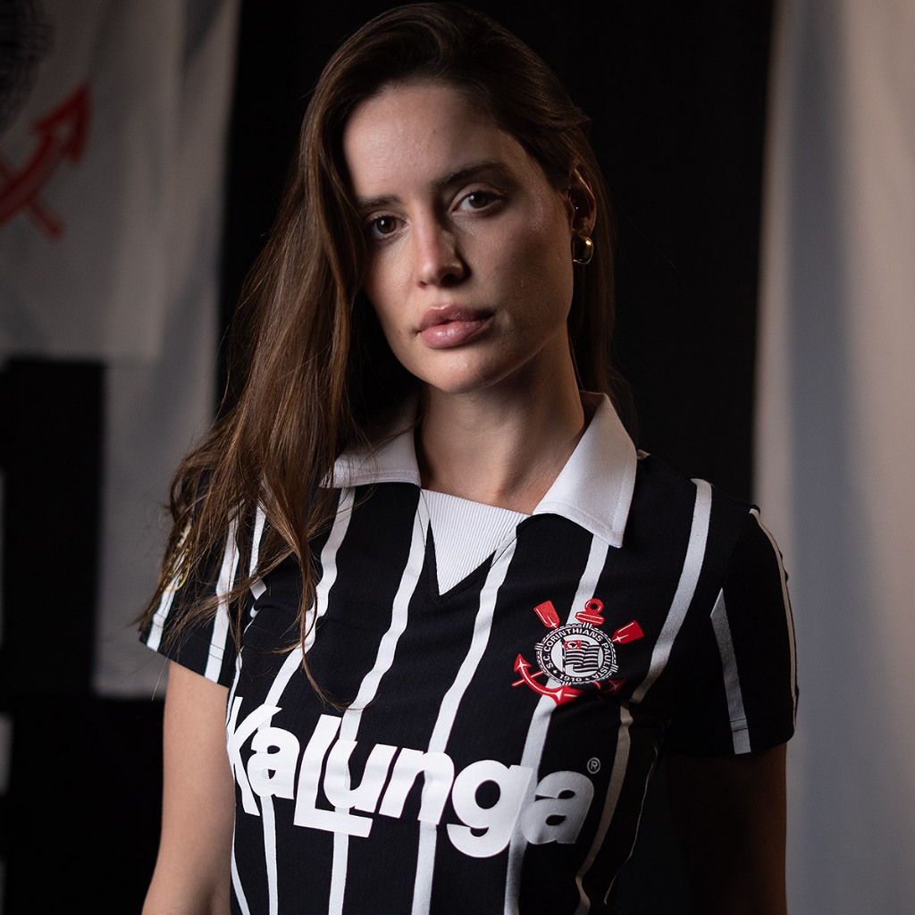 Camisa Polo Retrô Corinthians 1990 Kalunga Feminina Oficial em Oferta na Shopee