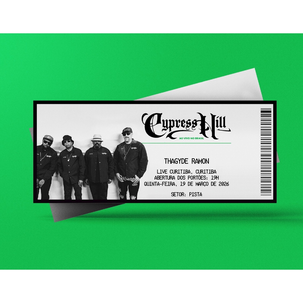 Ingresso Holográfico Personalizado Cypress Hill - Ao Vivo No Brasil