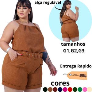 CONJUNTO FEMININA  PLUS SIZE LINHAO+ CINTO VERÃO CONFORTÁVEL