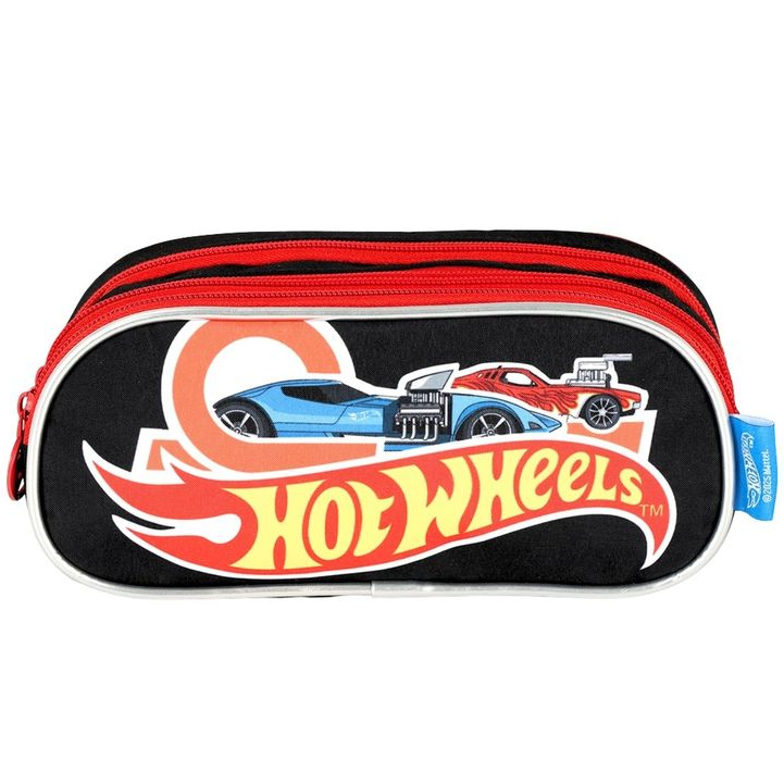 Estojo Escolar Penal Triplo 3 Compartimentos Juvenil Menino Carro Hot Wheels Original ET49985 em Oferta na Shopee