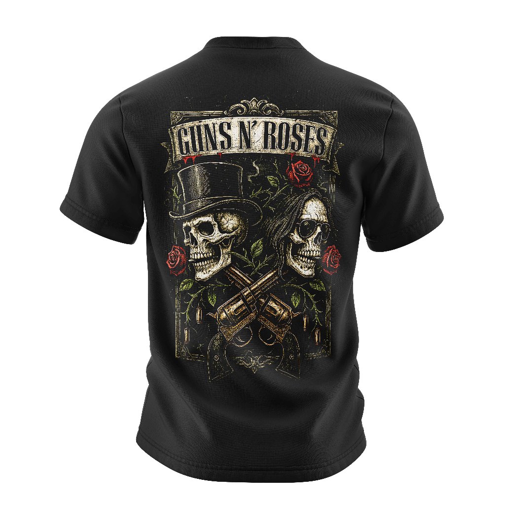 Camiseta Banda Guns N' Roses Algodão Premium em Oferta na Shopee
