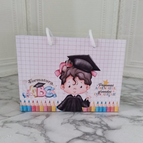 PEGUE E MONTE Sacolinha Personalizada M Formatura ABC - Lembrancinha - Aniversário- Mimo