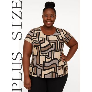 BLUSA PLUS SIZE  MALHA LIGANETE TAMANHOS GRANDES MANGA CURTA em Oferta na Shopee