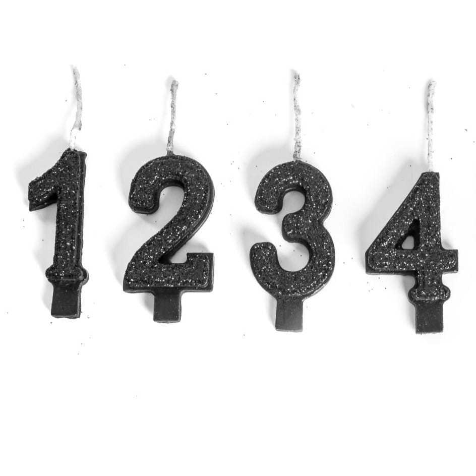 KIT 2 VELA ANIVERSARIO super glitter PRETA