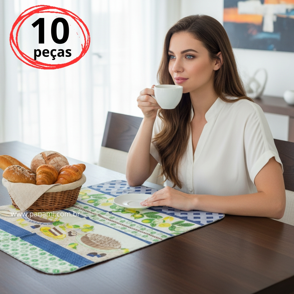 Kit 10 peça Toalha de Chá Cozinha Decoração Tecido Oxford Estampado - Para cobrir alimentos panelas mesa fogão - PANAMI