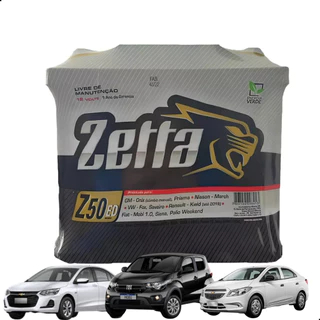 Bateria Zetta Z50ED 50Ah Original Moura Gol Onix Palio HB20