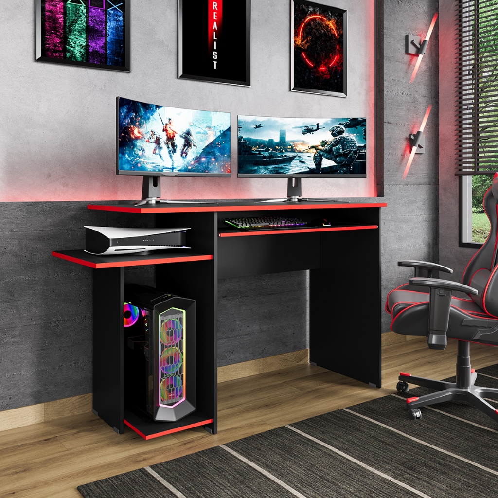 Mesa/ Escrivaninha Para Computador Escritório Pc Gamer Com Suporte De Teclado - Várias Cores