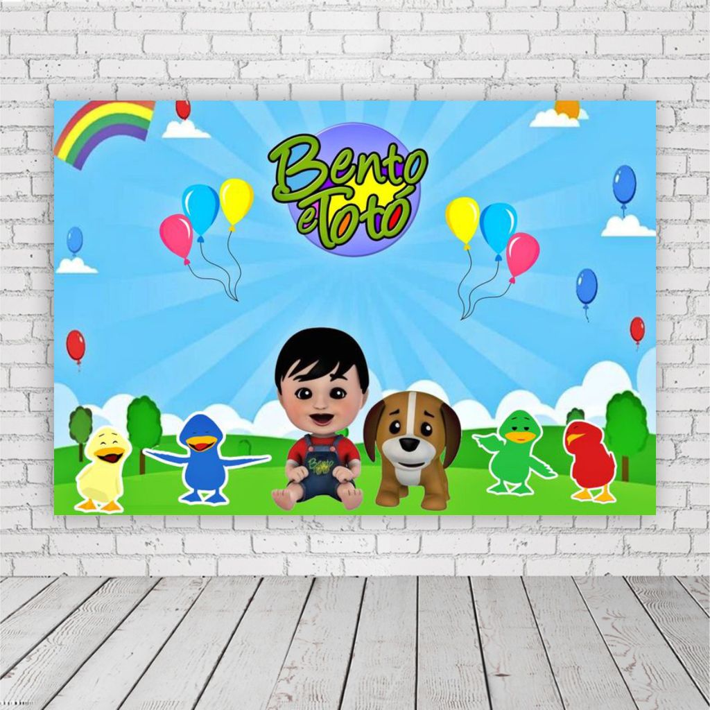 Painel de Festa Retangular Bento e Totó Dia Ensolarado Personalizado em lona fosca em Oferta na Shopee