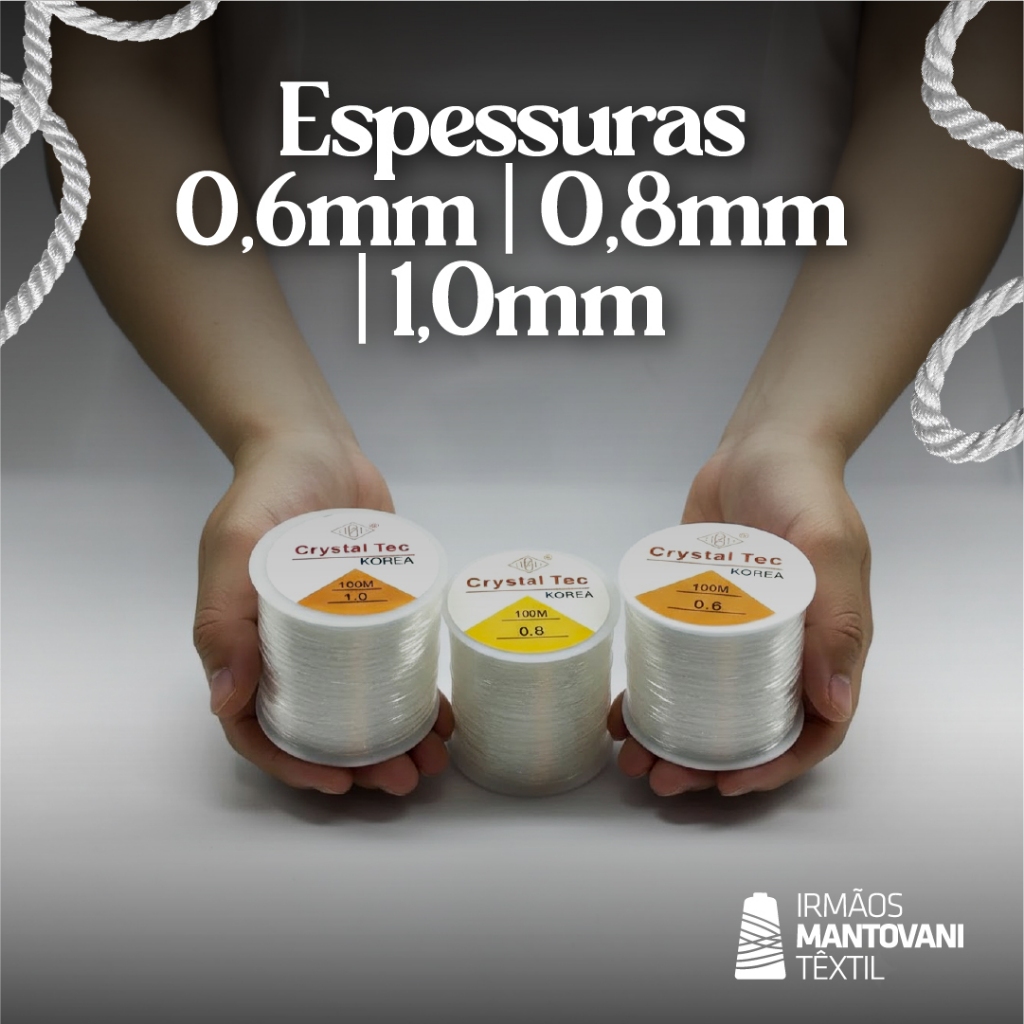 Fio de Silicone Elástico 100m – 0,6mm / 0,8mm / 1mm | Pulseiras, Bijuterias, Artesanato