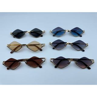Óculos de sol femininos em metal com formato de diamante. JK2516G em Oferta na Shopee