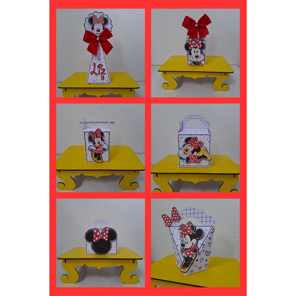 Kit Caixinhas Personalizadas Minnie/Mimos,Lembrancinhas Caixinhas,Infantil,Aniversário,Decoração