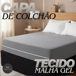 Capa Protetora Colchão Casal Queen Solteiro e Berço Malha Gel C/ Zíper Largo Várias Cores