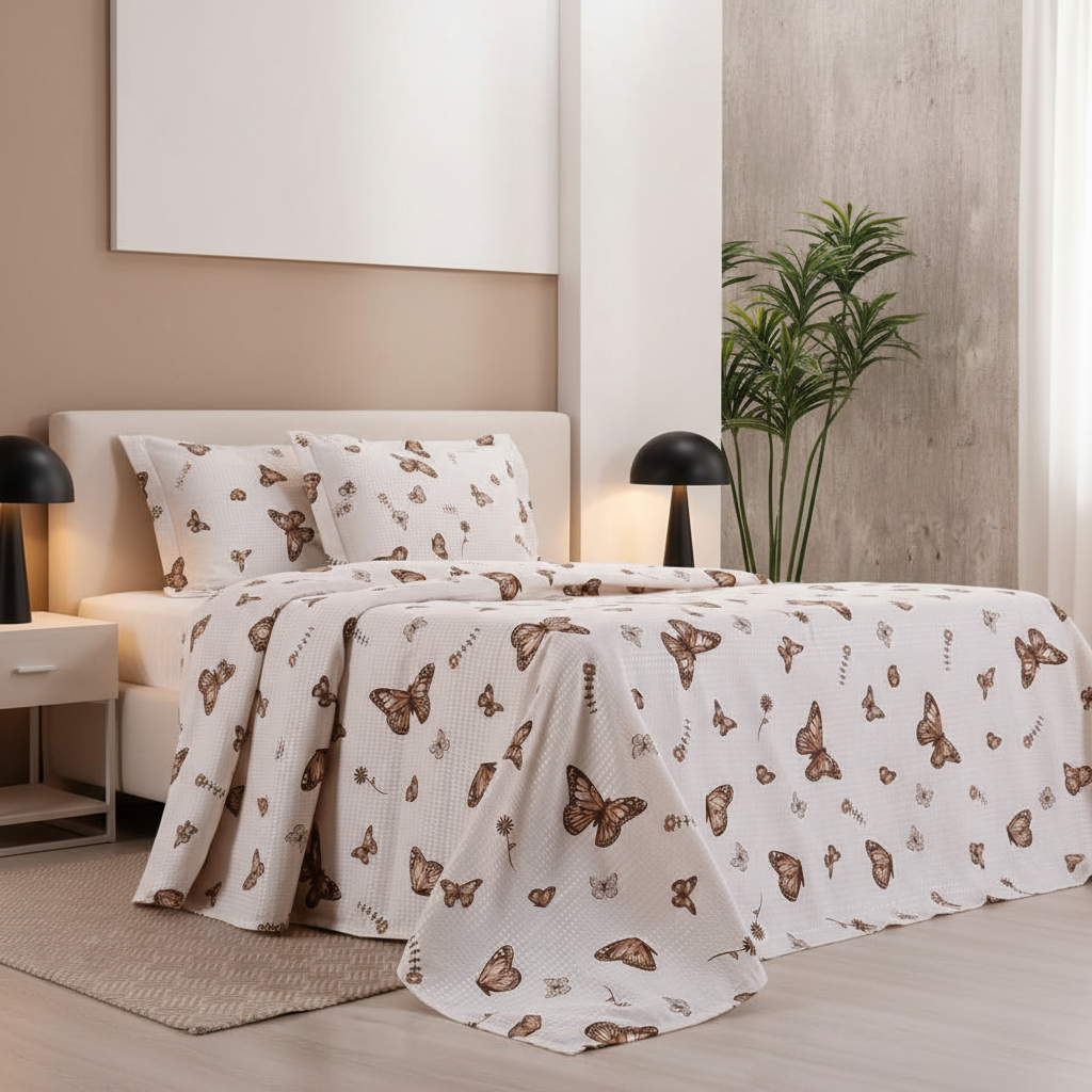 Cobre-Leito Piquet Casal Queen 2,50x2,60 m com Fronhas –Tecido Piquê Premium, Elegante e M...