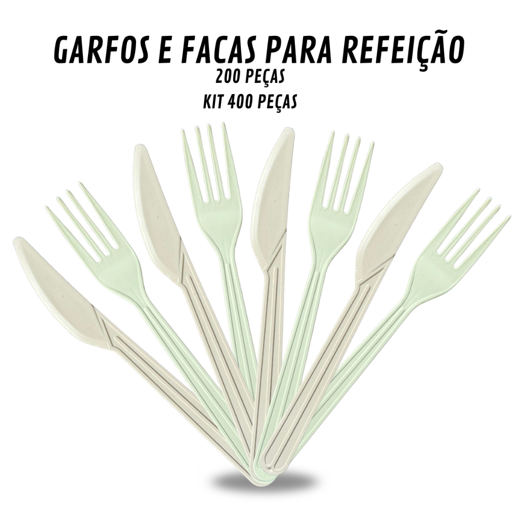 200 Garfos e Facas Descartáveis Para Refeição Branco Gelo Ultra Reforçado Resistente Para Churrasco Marmita Festa em Oferta na Shopee