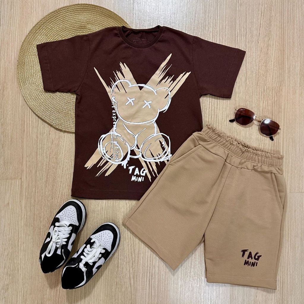 Conjunto Infantil Masculino Kit Camisa + Bermuda em Oferta na Shopee