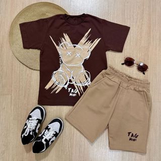 Conjunto Infantil Masculino Kit Camisa + Bermuda em Oferta na Shopee