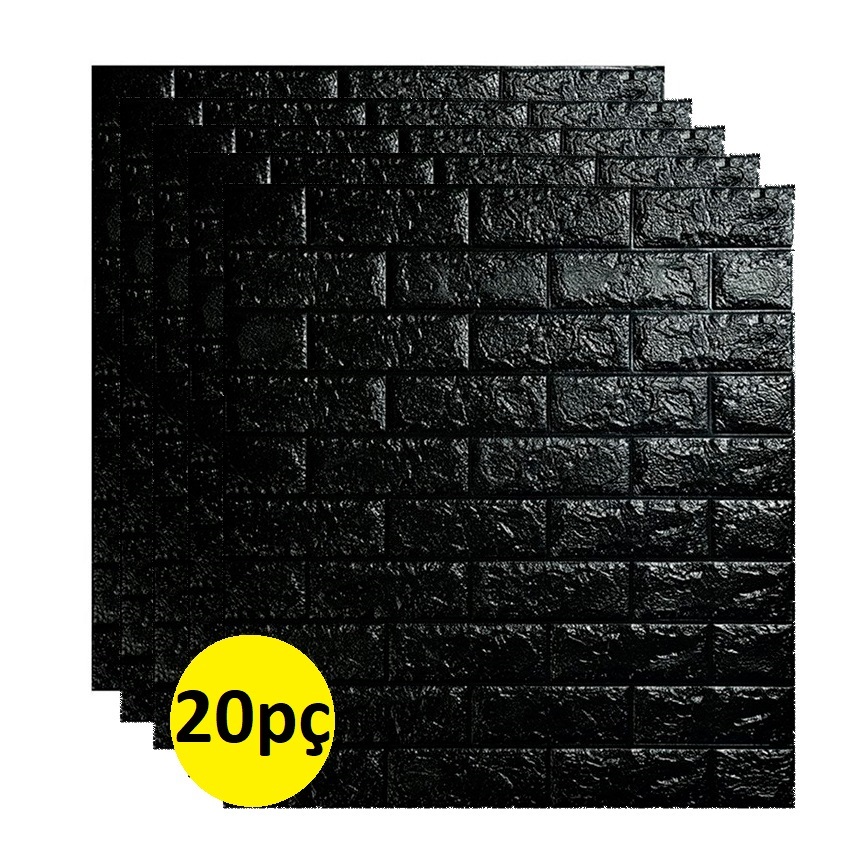 Kit 20pç Painel Adesivo 3d Alto Relevo 70x77cm Espuma Tijolinho  Autocolante em Oferta na Shopee