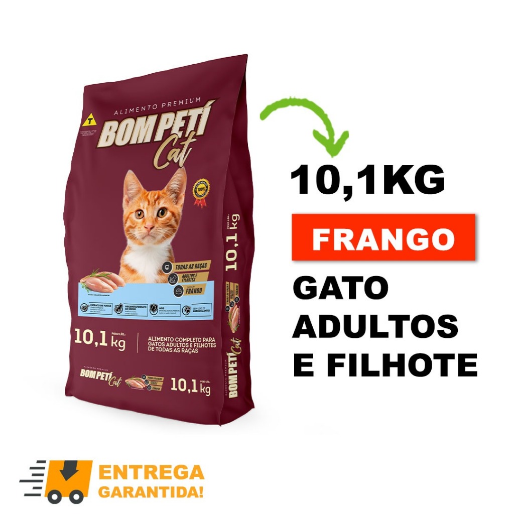 Ração Premium Especial BomPetí Cat  para Gatos Adultos e Filhotes Frango 10,1kg-Envio Imediato em Oferta na Shopee