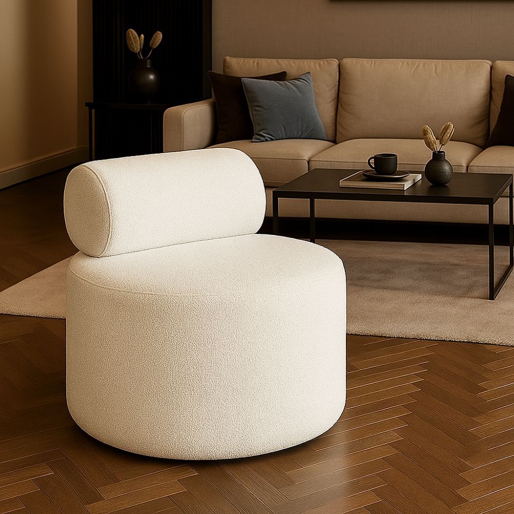 Poltrona Orgânica Nube Estrutura Elegante Confortável Casa Escritório Consultório Tecido Boucle Off