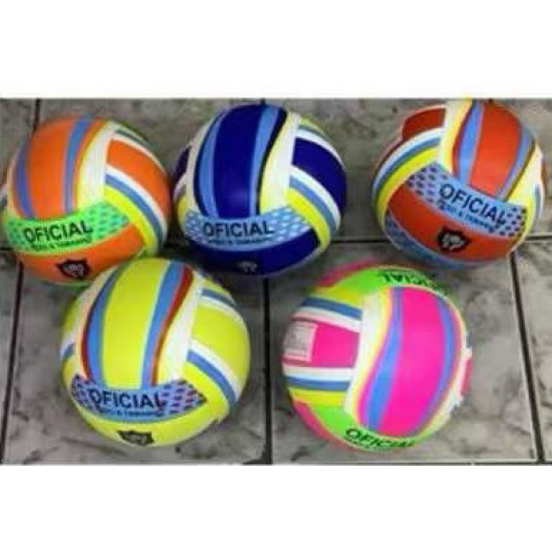 Conjunto de 5 bolas de vôlei de praia/quadra grandes (tamanho 5) - uma de cada cor enviada aleatoriamente.