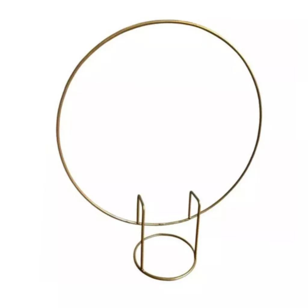 Mini Arco de Mesa Redondo Em Ferro 50x50 Dourado