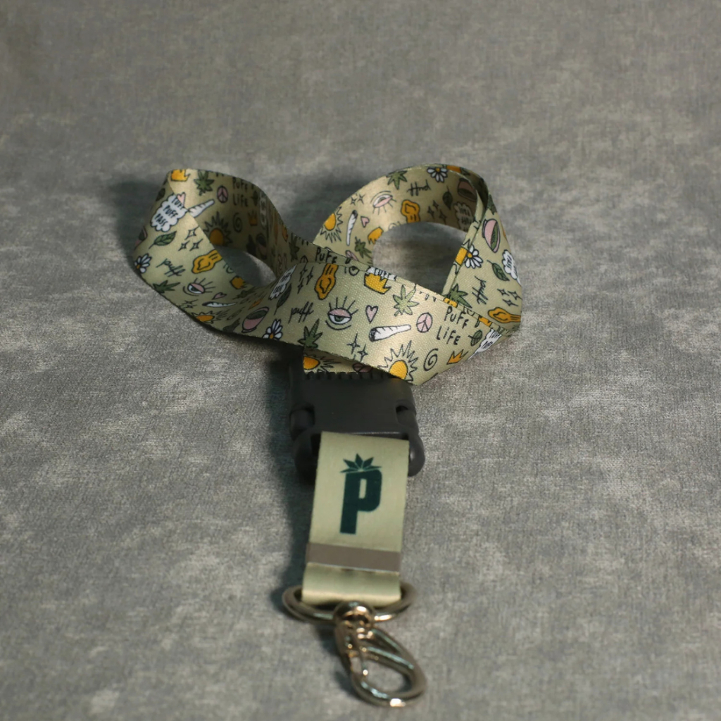 Cordão Chaveiro Puff Life 420 C/ Trava Clip de Segurança Cultura Dab Squada Original