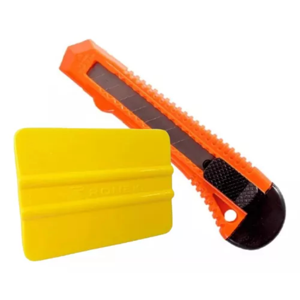 Espatula De Silicone + Estilete Para Aplicação Vinil Adesivo em Oferta na Shopee