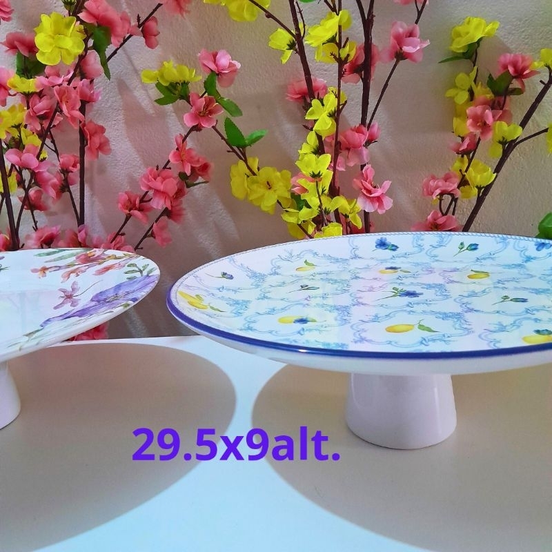 Boleira Grande Prato Boleira em Cerâmica para Festas Eventos Buffet Mesa Posta Chá Revelação Casa Decoração em Oferta na Shopee